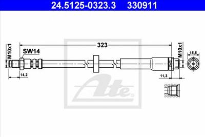 ATE 24.5125-0323.3 - fékcső AUDI