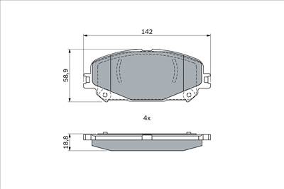 BOSCH 0 986 424 939 - fékbetétkészlet, tárcsafék RENAULT