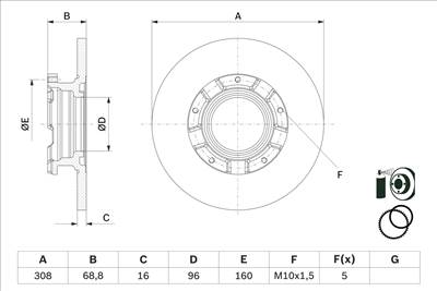 BOSCH 0 986 479 F62 - féktárcsa FORD