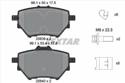 Fékbetét készlet TEXTAR 2583901 for CITROËN, PEUGEOT, TOYOTA, VAUXHALL, …