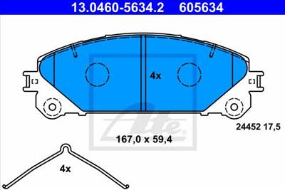 ATE 13.0460-5634.2 - fékbetét LEXUS TOYOTA