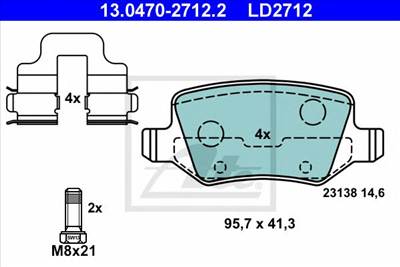 ATE 13.0470-2712.2 - fékbetét MERCEDES-BENZ