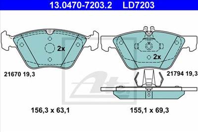 ATE 13.0470-7203.2 - fékbetét MERCEDES-BENZ