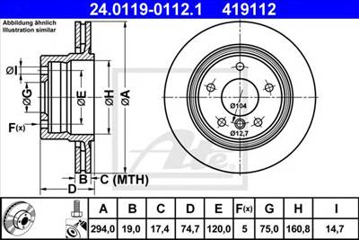 ATE 24.0119-0112.1 - féktárcsa BMW