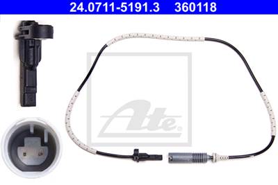 ATE 24.0711-5191.3 - kerékfordulatszám érzékelő BMW