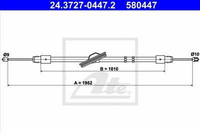 ATE 24.3727-0447.2 - Kézifék bowden MERCEDES-BENZ