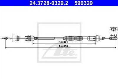 ATE 24.3728-0329.2 - kuplung bowden CITROËN PEUGEOT