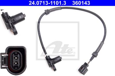 ATE 24.0713-1101.3 - kerékfordulatszám érzékelő FORD SEAT VW