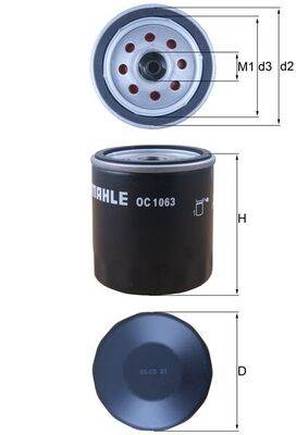 MAHLE OC 1063 - olajszűrő FORD FORD USA JAGUAR JAGUAR (CHERY) LAND ROVER LAND ROVER (CHERY) MAXUS MA
