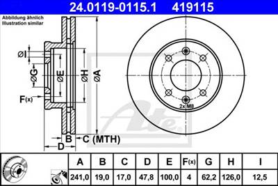 ATE 24.0119-0115.1 - féktárcsa HYUNDAI