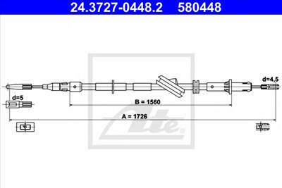 ATE 24.3727-0448.2 - Kézifék bowden MERCEDES-BENZ