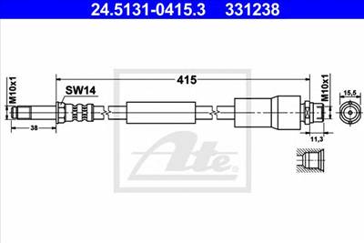 ATE 24.5131-0415.3 - fékcső MERCEDES-BENZ VW