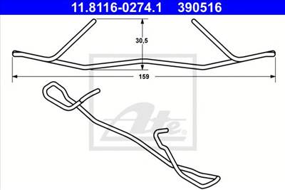 ATE 11.8116-0274.1 - Rugó, féknyereg MINI NISSAN