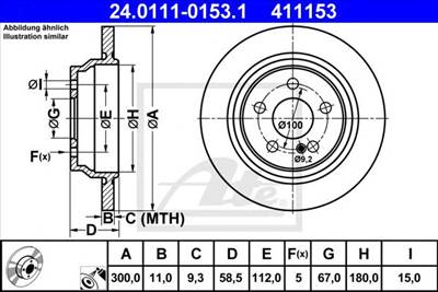ATE 24.0111-0153.1 - féktárcsa MERCEDES-BENZ