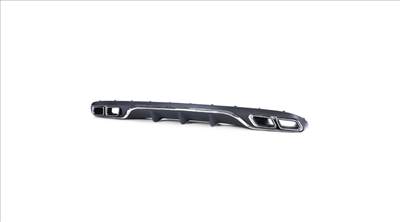 Mercedes Benz W213 2016-2020 Standard hátsó lökhárítóhoz E63AMG stílusú matt fekete hátsó diffúzor króm kipufogó végekkel