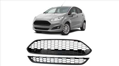 Ford Fiesta VI Facelift 2013-2017 lakkozott fekete alsó+felső hűtőrács