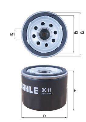 MAHLE OC 11 - olajszűrő ALPINE APRILIA MOTORCYCLES CAGIVA MOTORCYCLES DUCATI MOTORCYCLES FIAT GILERA