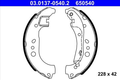 ATE 03.0137-0540.2 - fékpofakészlet AUDI SEAT SKODA VW