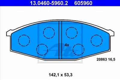 ATE 13.0460-5960.2 - fékbetét NISSAN