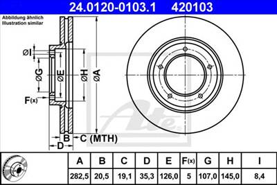 ATE 24.0120-0103.1 - féktárcsa PORSCHE