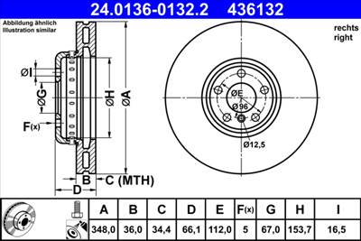 ATE 24.0136-0132.2 - féktárcsa BMW TOYOTA