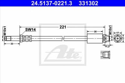 ATE 24.5137-0221.3 - fékcső BMW