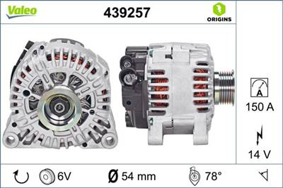 generátor VALEO 439257 for PEUGEOT, FIAT, CITROËN, LANCIA, …