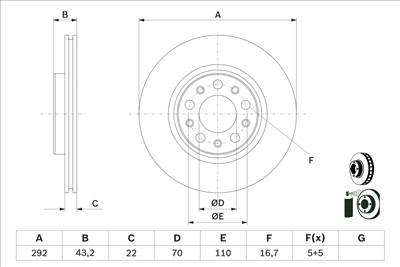 BOSCH 0 986 479 D99 - féktárcsa ALFA ROMEO