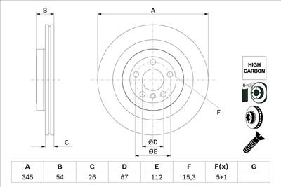 BOSCH 0 986 479 F69 - féktárcsa MERCEDES-BENZ