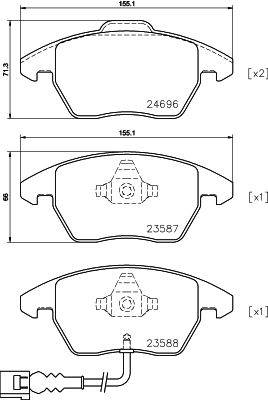Fékbetét készlet MINTEX MDB3824 for VW, SKODA, SEAT, AUDI