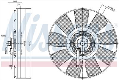 NISSENS 86218 - kuplung, hűtőventilátor MERCEDES-BENZ