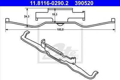 ATE 11.8116-0290.2 - Rugó, féknyereg BMW