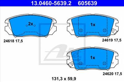 ATE 13.0460-5639.2 - fékbetét HYUNDAI