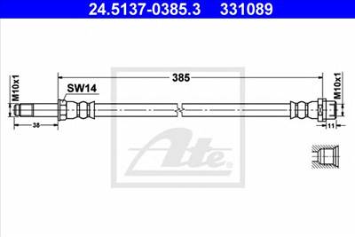 ATE 24.5137-0385.3 - fékcső MERCEDES-BENZ VW