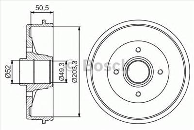 BOSCH 0 986 477 197 - fékdob NISSAN