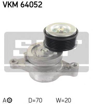 SKF VKM 64052 - hosszbordásszíj feszítőgörgő MAZDA