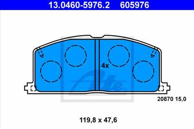 ATE 13.0460-5976.2 - fékbetét TOYOTA