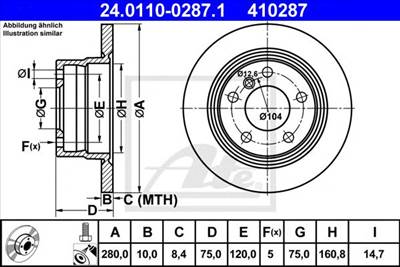 ATE 24.0110-0287.1 - féktárcsa BMW