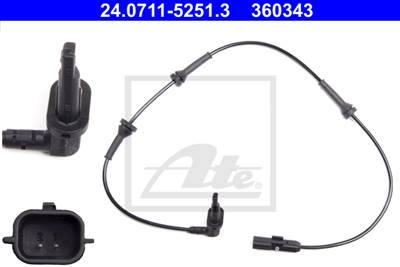ATE 24.0711-5251.3 - kerékfordulatszám érzékelő RENAULT