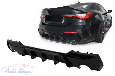 BMW G22 , G23 M440i hátsó lökhárítóba M Performance stílusú lakkozott fekete műanyag diffúzor 