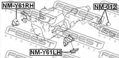 FEBEST NM-Y61RH - motortartó bak NISSAN