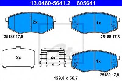 ATE 13.0460-5641.2 - fékbetét HYUNDAI KIA