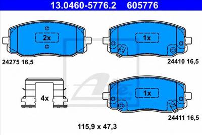 ATE 13.0460-5776.2 - fékbetét HYUNDAI KIA