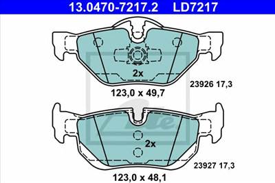 ATE 13.0470-7217.2 - fékbetét BMW