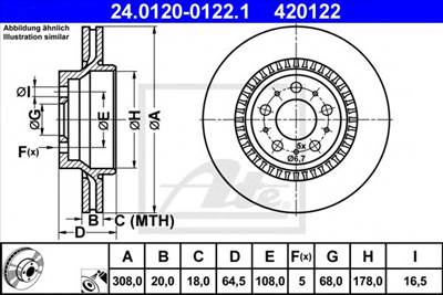 ATE 24.0120-0122.1 - féktárcsa VOLVO