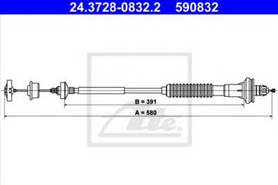 ATE 24.3728-0832.2 - kuplung bowden PEUGEOT