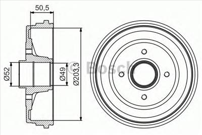 BOSCH 0 986 477 206 - fékdob RENAULT