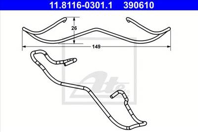 ATE 11.8116-0301.1 - Rugó, féknyereg FORD RENAULT