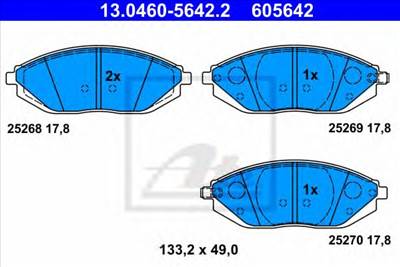 ATE 13.0460-5642.2 - fékbetét CHEVROLET