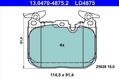 ATE 13.0470-4875.2 - fékbetétkészlet, tárcsafék BMW